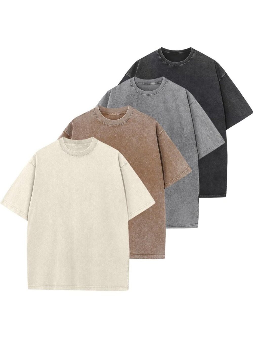 Oversized Vintage Washed Cotton T-Shirt | Loose Fit Unisex Casual Short Sleeve